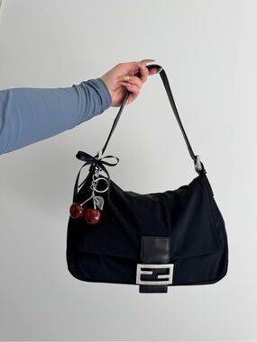 Fendi Black Mamma Baguette Shoulder Bag